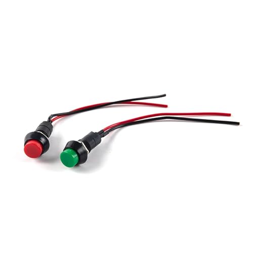 Interruptor de bocina modificado coche botón pequeño rojo verde recambio universal 3