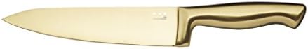 KitchenCraft MasterClass Brass-Coloured Stainless Steel Knife Set and Block, Brass/Black,5-Piece,15.5 x 9.5 x 22 cm