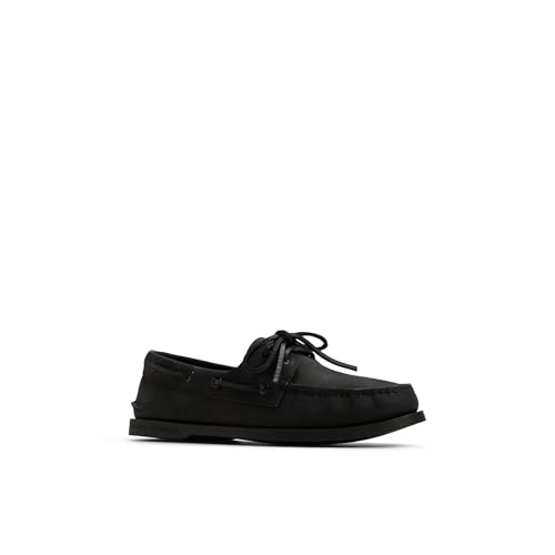 Image of Sperry Men's Authentic Original 2-Eye Leather Boat Shoe, Black, 11.5