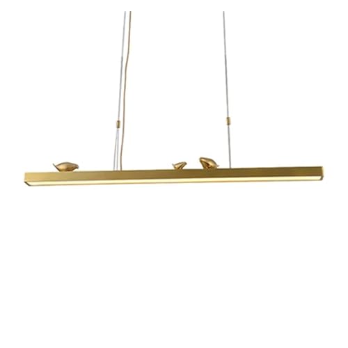 Lustre Luxe en Cuivre avec Suspension Oiseau LED pour Salon et Grande Table
