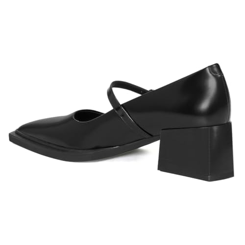 YDN Womens Mary Jane Chunky Block Low Heel Pumps Chic Closed Pointed Toe Buckled Strap Comfortable Dress Shoe Daily Size 4-16 US3