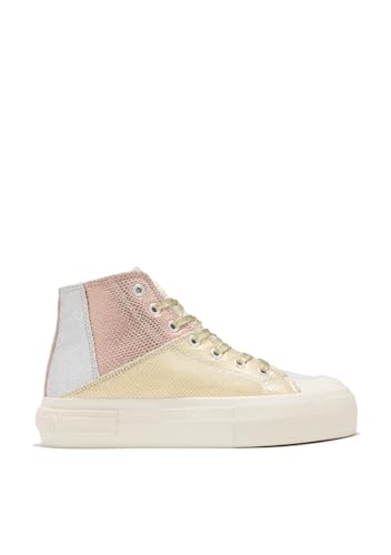 D.Franklin Zapatillas Altas Mujer One Way Patchwork High Oro - Zapatillas de Vestir para Mujer - Moda Casual - Talla (37) - Modelo One-Way