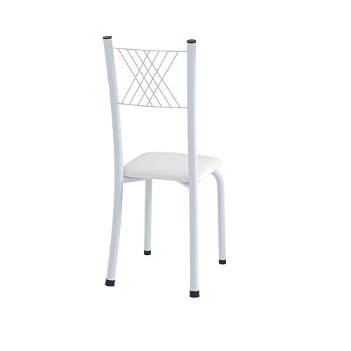 Conjunto de Jantar Mesa 100x60cm Tampo de Vidro Incolor com 4 Cadeiras Sara Branco Liso/Branco