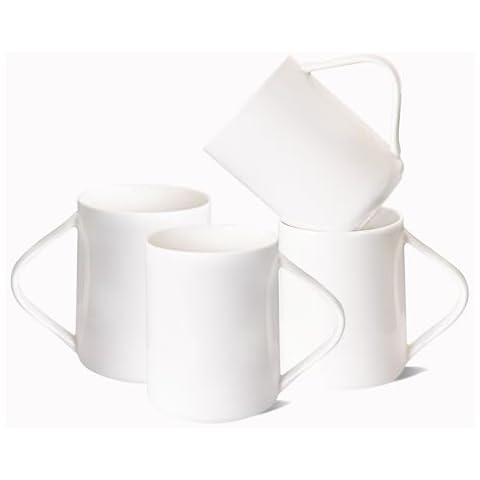YALONG Ceramic Coffee Mug, Large Coffee Cups Porcelain Set of 4, White Coffee Mugs for Latte, Tea, Cappuccino, Cocoa Cover