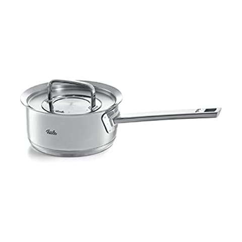 Fissler Original-Profi Collection / Edelstahl-Stielkasserolle kleiner Milch-Topf mit Metall-Deckel Cover