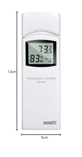 ECOWITT Wireless Multi-Channel Thermometer and Hygrometer Sensor, Temperature & Humidity Gauge with LCD Display, Remote App Monitoring WH31(WN31)