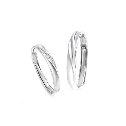 Alliance Argent 925 réglable ornée de zircone cubique au design de lignes élégantes
