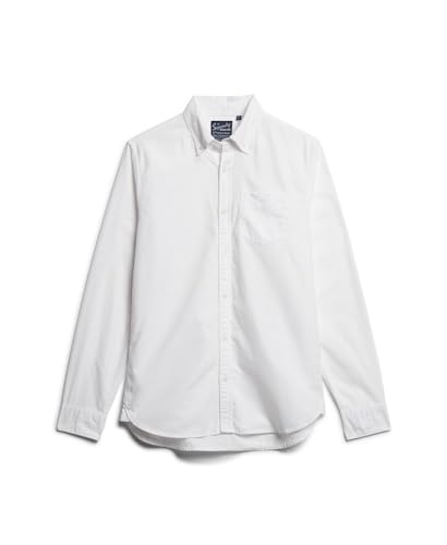 Superdry Para Hombre. M4010653A Camisa Oxford Blanco (Xxl), Casual, Fiesta, CláSico, Manga Larga, AlgodóN OrgáNico, Sostenible - 5