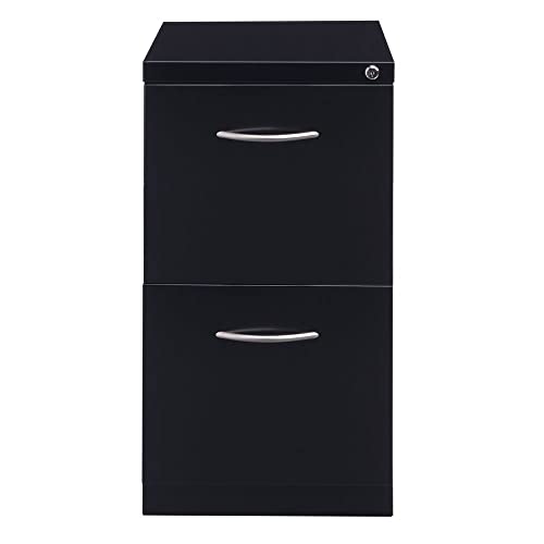 Hirsh Industries Arch Pull Mobile (Hidden Casters) Pedestal Letter Filing Cabinet In Black, Full Extension Drawers, Commercial Grade #TOP3