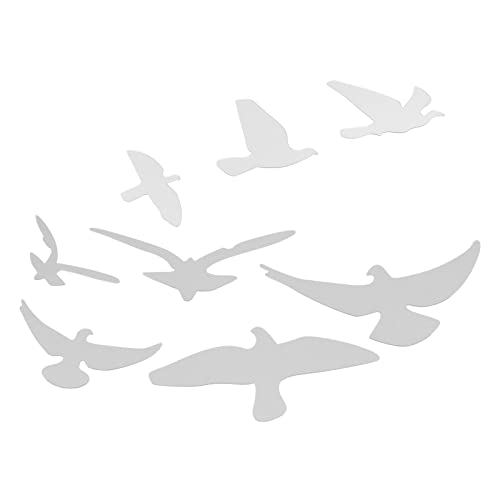 Bird Shape Mirror Wall Sticker, Wall Decal Mirror Wall Decal Acrylic Diy 3D Wall Stickers Decals Background Decor Mirror Combination Wall Art Wall Decals(Silver) #TOP4