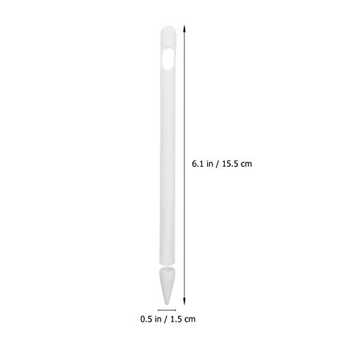 ULTECHNOVO Conjunto de Capa de Manga de Estilete de Silicone Branco Pontas de LÃ¡pis Capa Protetora