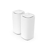 Linksys Velop Pro WiFi 6E Mesh System MX6202-KE Router Cognitive Mesh z pasmem 6 GHz i 5.4 GB/s, pokrycie domów o powierzchni do 550 m² i 400 urządzeń, 2 sztuki
