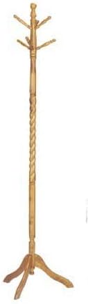 acme Coat Hat Rack Stand Twist Style Oak Finish