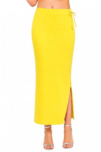 Image of Stretchable Cotton Saree Shapewear Petticoat for Women | Breathable Saree Shaper with Drawstring & Side Slits | Seamless Inskirt Petticoat for Saree Lehenga Gown | S-5XL