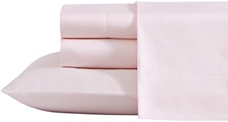 Laura Ashley - Queen Sheet Set, Soft & Smooth Sateen Cotton Bedding with a Lightweight Feel, 800 Thread Count, Bed Sheets with Matching Pillowcases (Solid Pink) - Thumbnail 2