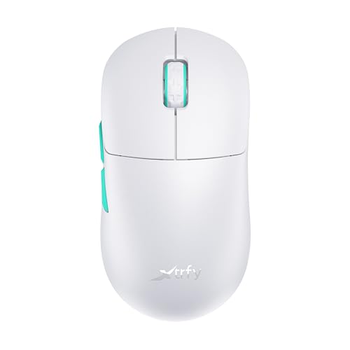 Xtrfy M8 Wireless, souris de gaming ultralégère sans fil, optimisé pour l’esport radio 2,4 GHz, avant ultra-réduit pour une précision élevée, rechargeable, Blanc