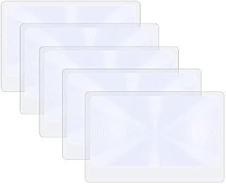 Molain 3X Pocket Magnifier- 5Pcs Portable Fresnel Lens Credit Card Magnifier Wallet Magnifying Lenses Jewelry Loupe Reading Aid Helper