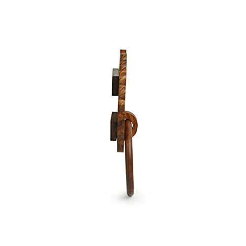 Image of ExclusiveLane 'The Dancing Peacock' Hand Carved Wooden Towel Holder for Kitchen in Sheesham Wood - Hand Towel Stand Hand Towel Holder for Bathroom Wall Mounted Towel Hangers for Bedroom Wash Basin