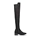 EETTARO Women's Over The Knee Boot Fashion Lace Up Tight High Boots Side Zip Block Heel Riding Booties(Black Faux Suede V1, Numeric_7)