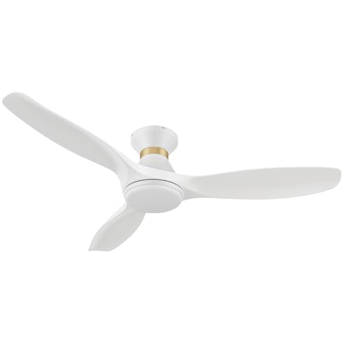 CEME 52" Smart Ceiling Fan With Lights, Modern Flush Mount