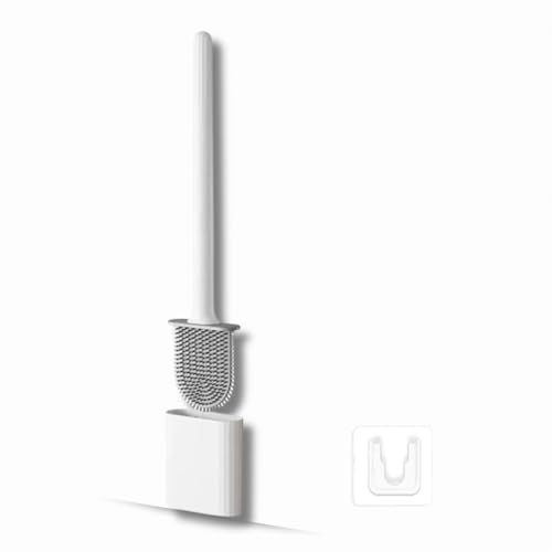 Escobilla de baño Silicona Flexible Limpiadores Profundos de Inodoro Montado en la Pared, Escobilla Suave para Baño, WC & Inodoro antibacteriana de Secado rápido para Limpieza de baño