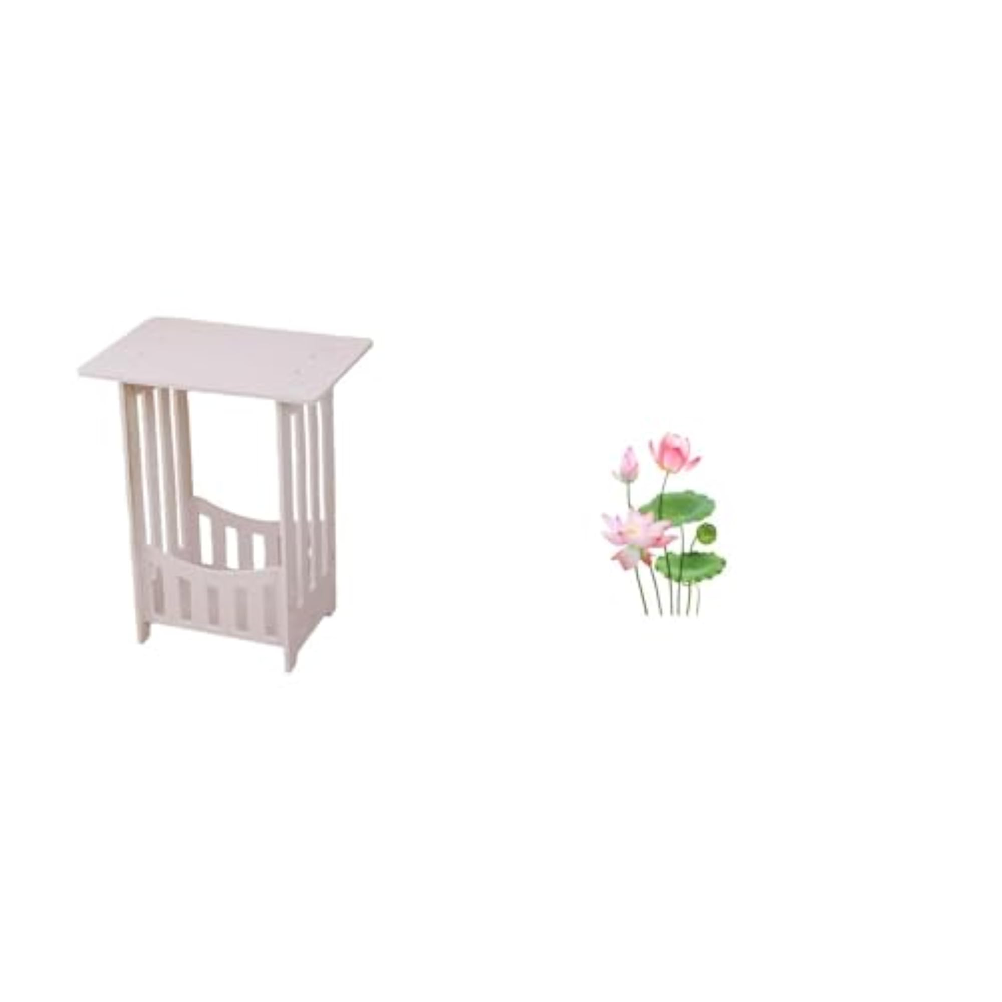 Bedside Table with Retro Wall Art Decor