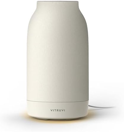 Vitruvi Air Waterless Diffuser for Home, 1500 Sq Ft Coverage | Diffusers for Home, Oil Diffuser, Housewarming Gift, Ceramic Finish, 5 Adjustable Scent Strengths | White
