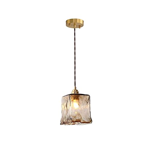 Lampe suspendue rétro en verre pour éclairage de table et chevet de lit