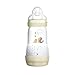 MAM Easy Start Anti-Colic Babyflasche (260 ml), Milchflasche mit innovativem Bodenventil gegen Koliken, Baby Trinkflasche mit Sauger Größe 1, ab der Geburt, Robbe