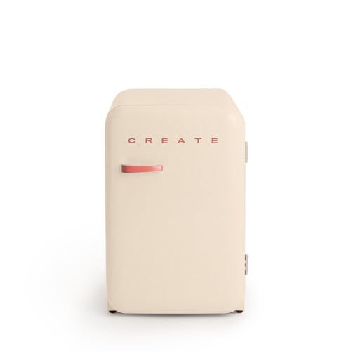 CREATE / RETRO FRIDGE 83.5 TERRACOTTA/Frigorifero bianco sporco con maniglia