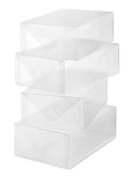 Whitmor Women’s Shoe Box Set of 4 Clear Vue Damen Schuhbox 4er Set, Kunststoff, weiß, 4