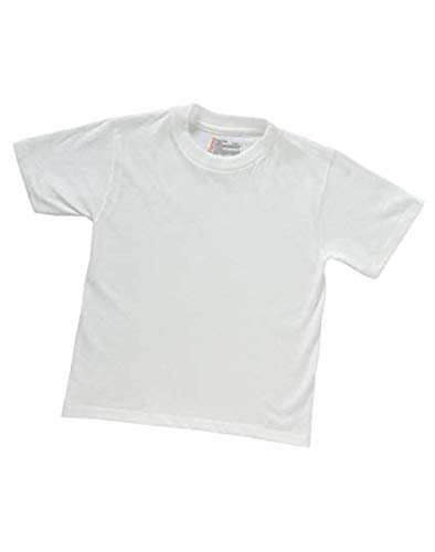 8-Pack Hanes Boys White Crew 100% Cotton Tagless T-Shirts B213S8