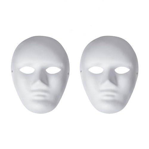 ALVOGIMOR Blank White Paintable Paper Mache Mask DIY Full Face Masks for Artistic Projects Halloween Masquerade Parties Classroom Art (2)