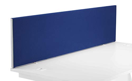Office Hippo Upholstered Desktop Office Screen, Royal Blue, 1600 x 3 x 40 cm