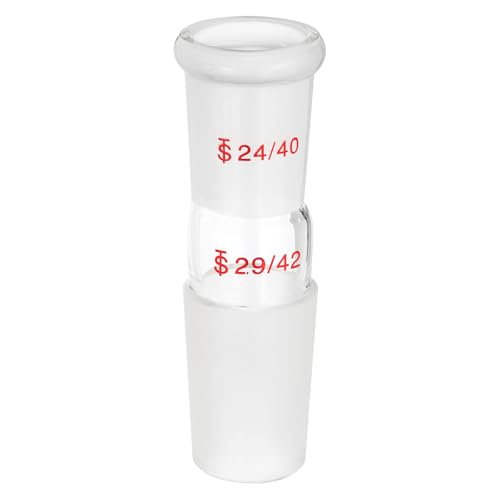 PATIKIL Borosilicate Glass Reducing Connecting Adapter, 1 Pcs from 24/40 Outer to 29/42 Inner Joint Connecting Adapter Distillation Parts for Lab Use Equipment Supply, Style 13