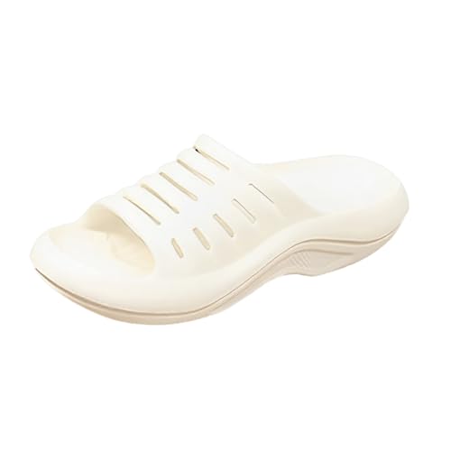 Badtofflor dam med hål strandskor ultralätta snabbtorkande badskor sommar pool strand lätta badtofflor mjuk sula för kvinnor och män molnskor supermjuka sommarsandaler, Vit, 36 EU
