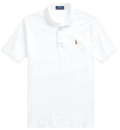POLO RALPH LAUREN Herren-Poloshirt mit kurzen Ärmeln, Reinweiß mit dem...