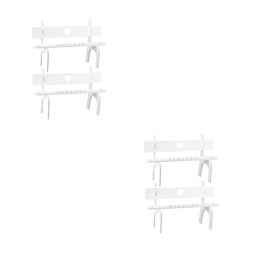 SUPVOX 2 Sets Mini Dollhouse Stool Long Leg Dolls Chairs DIY Assembly for Sitting Doll Racks
