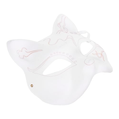 FUNOMOCYA Cat Face Paper Mask Unpainted Animal Shaped Masquerade Supplies for Festivals Parties and Creative Projects