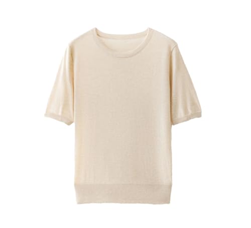 Men's Casual Summer Round Neck Short Sleeved 100 Percent Cashmere Knitted Pullover Sweater