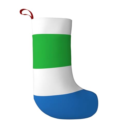 TTIGLHOH Chaussettes de Noël super douces, motif drapeau de la Sierra Leone, chaussettes de Noël imprimées double face pour décoration de famille