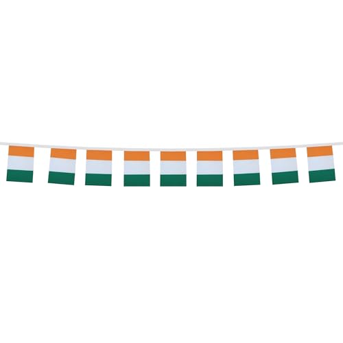Image of AZ FLAG Ivory Coast 6 meters BUNTING Flag 20 flags 9'' x 6'' - Ivorian STRING flags 15 x 21 cm