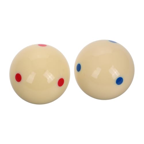 BRIGHTFUFU Billiard Balls 2 Pack White Snooker Balls with Dots for Pool Table Ideal for Billiards Training