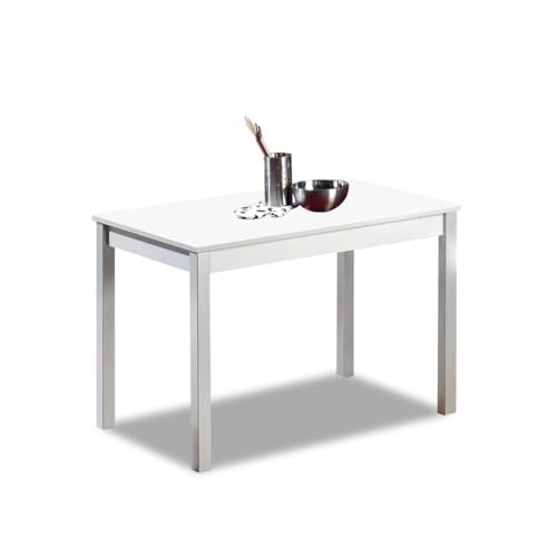 ASTIMESA Fija Mesa de Cocina, Metal, Blanco, 100x60cm