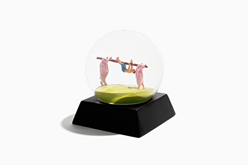Pig Roast Snow Globe - Weird Gift Pig Snow Globe Gifts for Vegans - Handmade, Unusual Gift Snowglobe