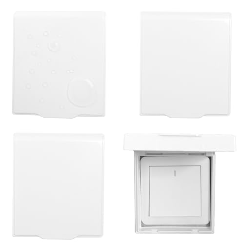 4 Piezas Tipo 86 Tapa Autoadhesivo Cubierta Toma Corriente Impermeable Caja Enchufes Pared para Protector Enchufe Cubre Enchufes Exterior Interruptor de Estanco Pared para Baño, Cocina, Dormitorio