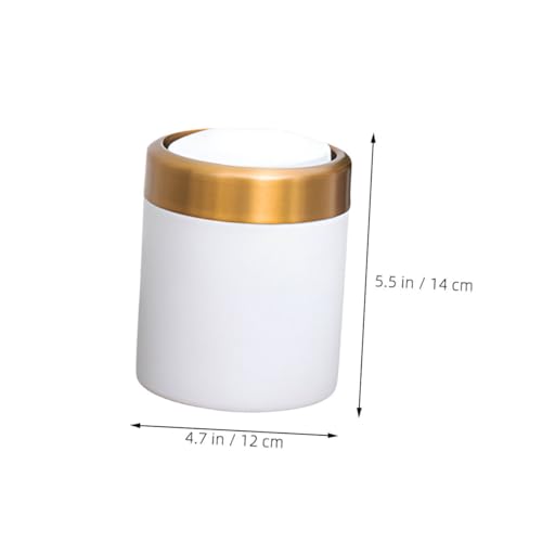 Caneca de basura pequeña rectangular Vaguelly blanca miniatura 2