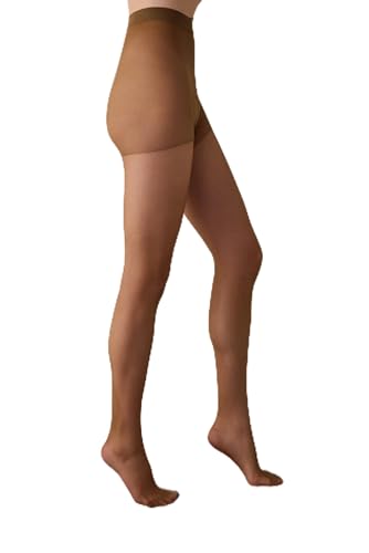 Image of PENTI Fit 15 Sheer Shiny Pantyhose | 15 Denier Glossy Tights with Reinforced Toe & Cotton Gusset | Elegant & Durable