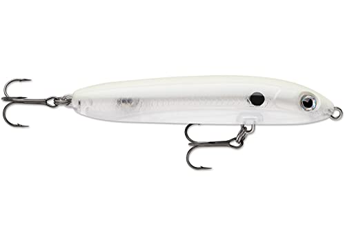 Rapala Skitter V Topwater Lure, Surface Hard Bait, Bass Fishing Lure, Walk the Dog Action, 4", Ghost Bone