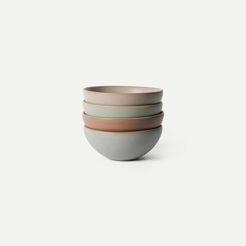 MORA Medium Bowls Set of 4 28oz Ceramic Pottery Everyday Bowls - Microwave Oven and Dishwasher Safe - Harvest